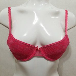 Xhilaration bra 34A Push-Up metallic floral lace sheer wings j hook convertible